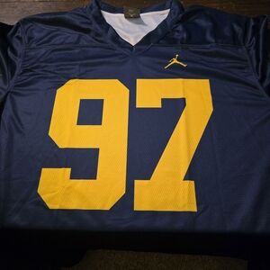 Men's Blue and Yellow Jersey #97 Hutchinson